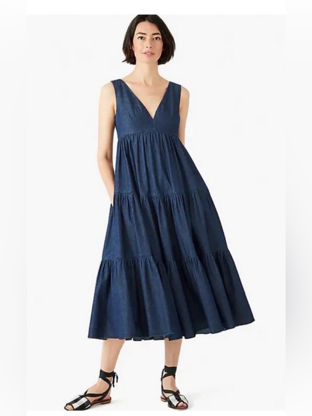 kate spade Navy Blue Tiered Midi Dress
